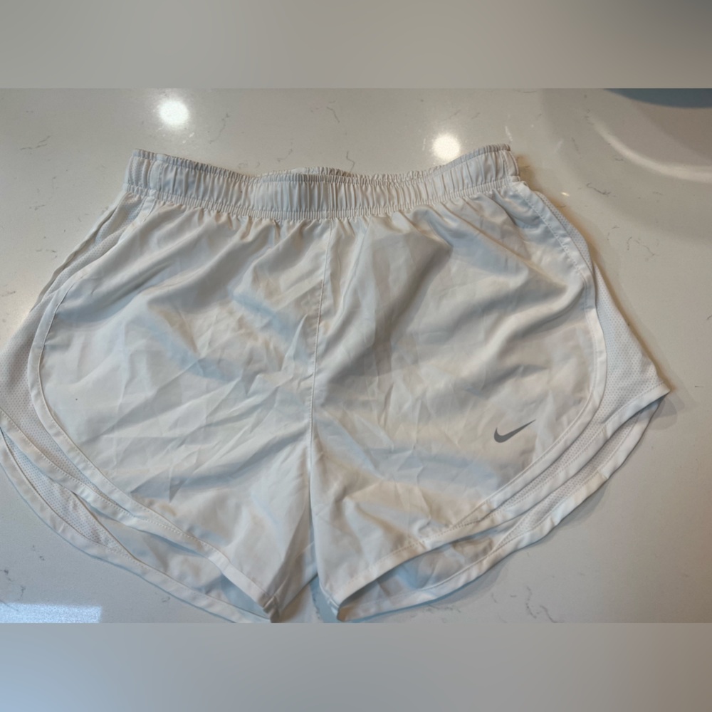 White Nike running shorts medium